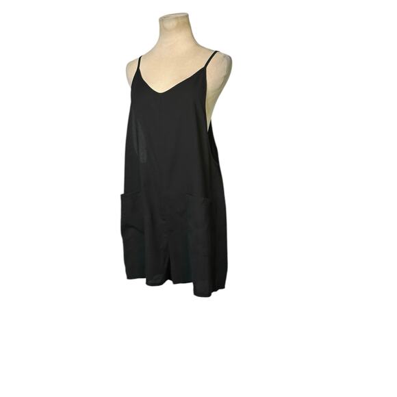 Shein Black Double Pocket Sleeveless Racerback Romper Medium - Picture 11 of 13